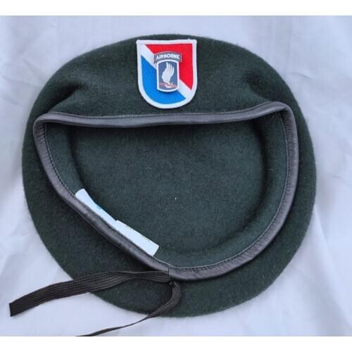 Tomwang2012 Us Army 11th Special Forces Group Wool Green Beret & 173RD AIRBORNE METAL SHOULDER INSIGNIA Military Hat