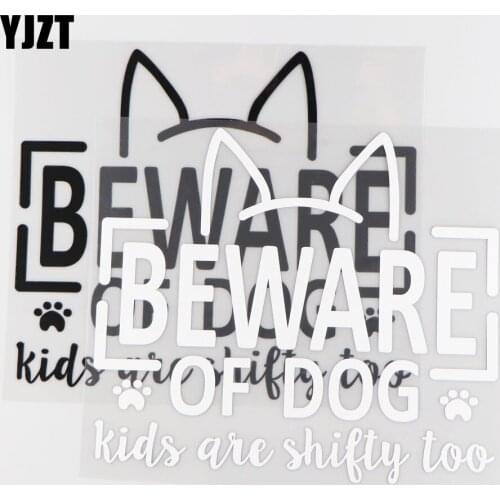 YJZT 19.8CM*17.3CM Beware Of Dog Funny Vinyl Decal Truck Window JDM Car Sticker Black/Silver 4A-0125
