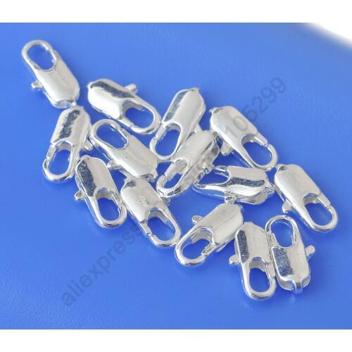 DIY Jewelry Findings 100PCS Genuine Real Pure 925 Sterling Silver Lobster Clasps For Necklace Bracelet Connector Components