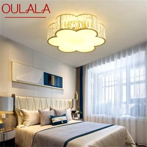 OULALA Gold Ceiling Lamp Modern Creative Cloud LED Crystal Light Fixtures Home For Dining Room Decoration