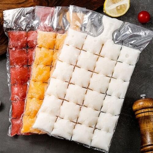 10pcs/pack Ice Cube Mold Disposable Self-Sealing Ice Cube Bags Transparent Faster Freezing Ice-making Mold Bag Kitchen Gadgets