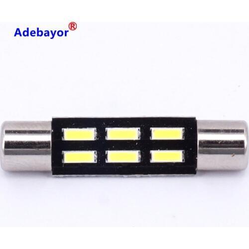 10X T6.3 Xenon White C5W Festoon bulb 31MM 4014 SMD 6 LED Automobile Interior Light Car lamp Door Dome License Plate car styling