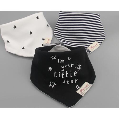 3pc/lot 100% cotton baby boys and girls bibs baby towel bandanas scarf children cravat infant towel