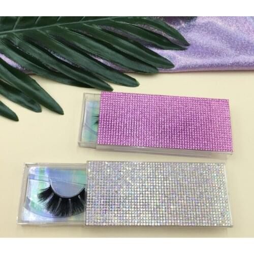 3d mink lashes 6pairs/lot with bling bling rhinestone diamond lash cases 20mm natural mink eye lash