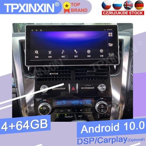 4GB+64GB For Toyota Alphard 30 2015-2019 Android10 Car Multimedia Player GPS Navigation Audio Stereo Screen Head Unit Auto Radio
