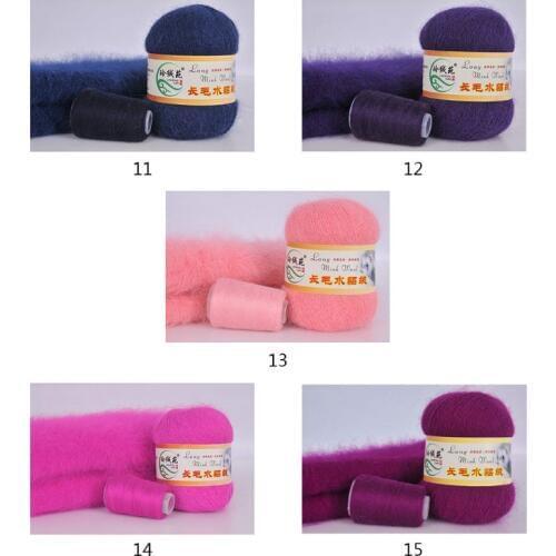50 50 grams per person High-quality soft mink wool hand-knitted luxury long-wool cashmere Crochet knitted yarn suitable for and