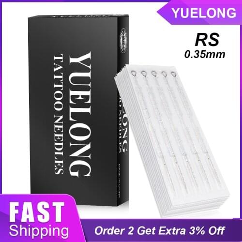 50pcs Tattoo Needles 3RS 5RS 7RS 9RS 11RS 14RS 15RS Size Disposable Assorted Sterile 0.35MM Tattoo Machine Needles Supplies