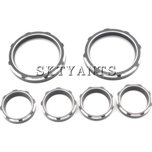 6Pcs Motorcycle Instrument Board Gauge Bezel Cover Kit For Harley Electra Street Road Glide Trikes 1996-2013