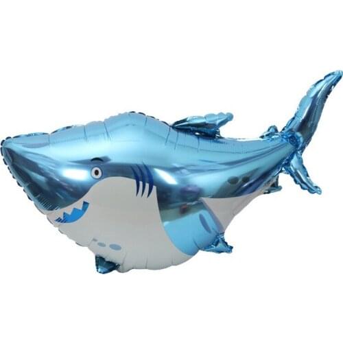 Big Blue Shark Balloons Boy Animal Theme Birthday Party Decoration Ocean Balloon Baby Shower Decor