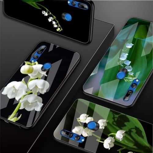 Lily of the Valley Flower Tempered Glass Phone Case For Huawei honor 8X 9 10i 20i 20Lite 20Pro 30 Pro Cover Shell