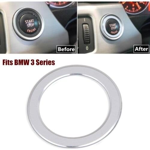 Car Decor Switch Decoration Trim For BMW 3 Series E90 318 320 325i 2006-2012 Aluminum Alloy Car Start/Stop Push Button Sticker