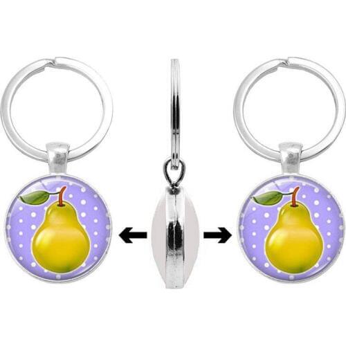 Double-Sided Photo Fruit Keychain Print Photo Cherry And Pear Gifts For Family And Friends