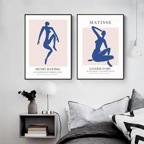 FLORID Henri Matisse Abstract Painting Minimal Illustration Wall Art Canvas Prints Vintage Poster Blue Wall Pictures Home Decor