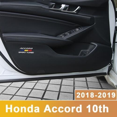 PU Leather Car Inner Door Anti Kick Pad Co-pilot Storage Box Mat Protection Stickers For Honda Accord 10th 2018 2019 Accessories