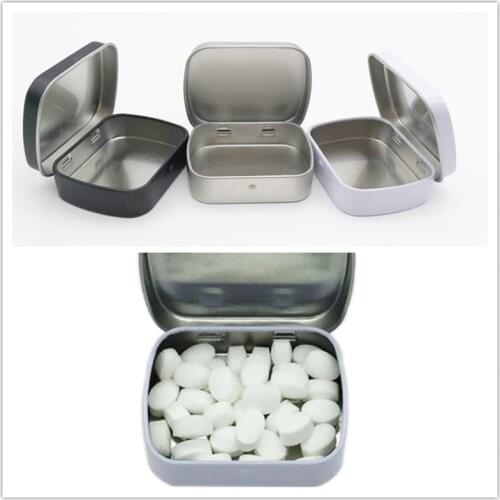 1PC Portable Travel Silver Metal Rectangle Pill Box Case Drug Holder Dispensing Medicine Tablet Capsule Box Container Storage
