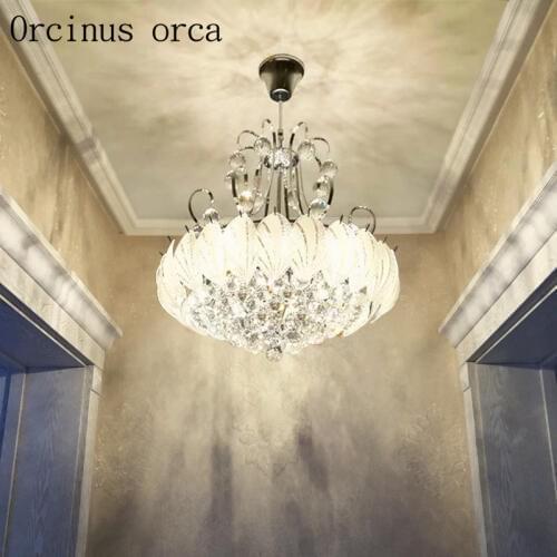 Korean romantic crystal chandeliers dining room bedroom modern minimalist creative personality crystal lamp free shipping