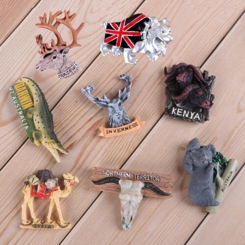 African wildlife creative simulation crocodile camel Bull Koala Australia refrigerator magnetic fridge magnets stickers gifts