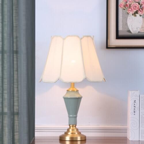 American-Style Copper Ceramic Table Lamp Study Bedroom Bedside Lamp Living Room Decorative Table Lamp Taobao Supply One Product