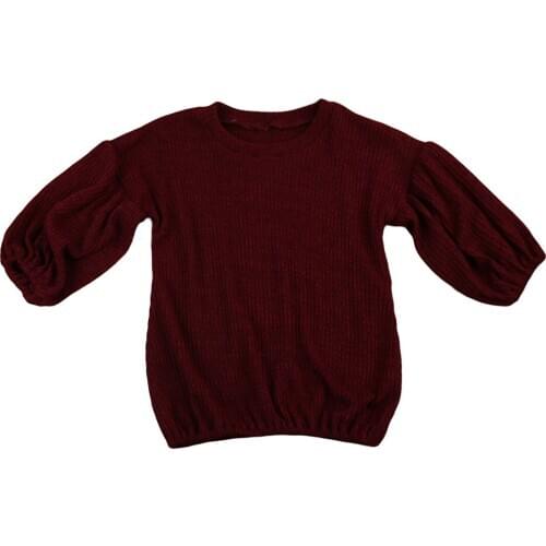 Cute Kids Boy Girl Lantern Sleeve Sweaters Warm Jumper Tops Tee Pullover Blouse Size 1-6T