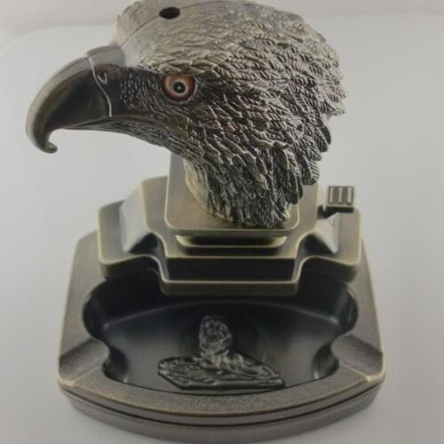 Eagle Head Multi-function Dual-use Lighter Ashtray Set Smoking Accessories for Weed Cool for Friend Ash Tray Weed Gadget for Men