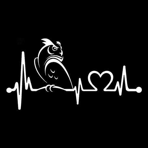 Fashion Car Sticker Owl Heartbeat Lifeline Motorcycle Accessories Reflective Sunscreen PVC Decal Black/Silver 20cm*10cm