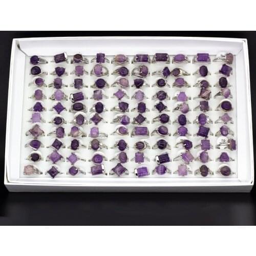 Fashion Jewelry Wholesale Lot 20pcs Silver Plated Mixed Design Stone Malachite Stone Rings