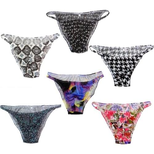 G3774 Mens String Bikini Stripe polyester nylon Spandex Narrow Waist Prints More Options Swim fabric