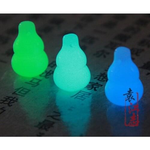 Natural Boutique Beast Fluorescent Pendant Necklace Glowing jade Gourd safety button Pendant for men women