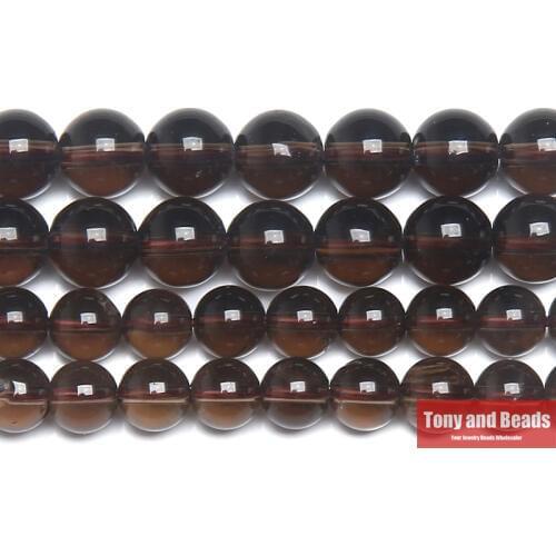 Natural Stone AA quality Smooth Smokys Quartz Loose Beads 15" Strand 6 8 10 MM Pick Size For Jewelry Making