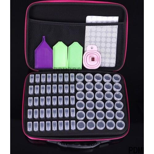 NEW 70 Bottles Diamond Painting Accessories Tool Carry Case Box Container Diamond Storage Butterfly Bag Case Embroidery Mosaic