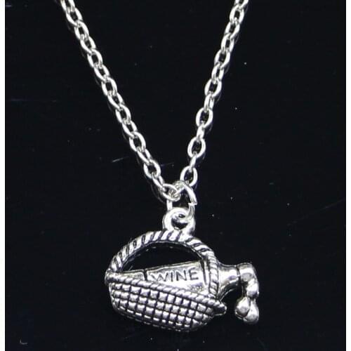 New Fashion Necklace 19x15mm wine picnic basket Pendants Short Long Women Men Colar Gift Jewelry Choker