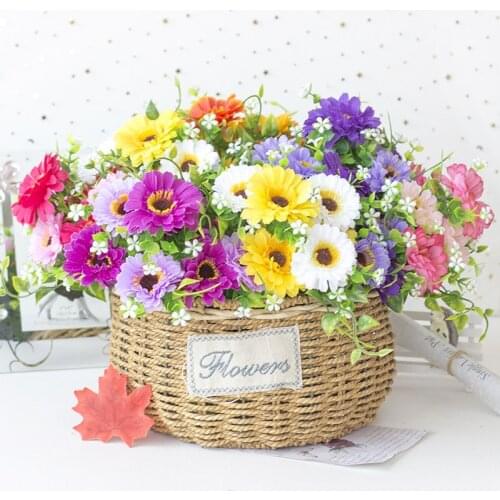 Autumn artificial gerbera silk bouquet fake flowers DIY decorative vase home wedding Christmas decoration household items
