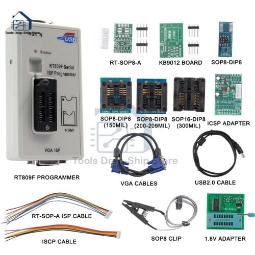 Rt809f ISP programmer LCD programmer USB maintenance tool Test Clip Support DDR1/DDR2/DDR3 memory SPD IIC bus EEPROM memory