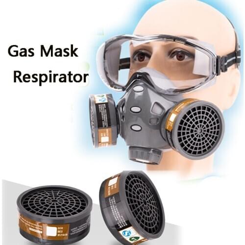 Anti-Dust Gas Mask With Safety Glasse Spray Paint Chemical Pesticide Decoration With Filter Respirator half Full Face Masks