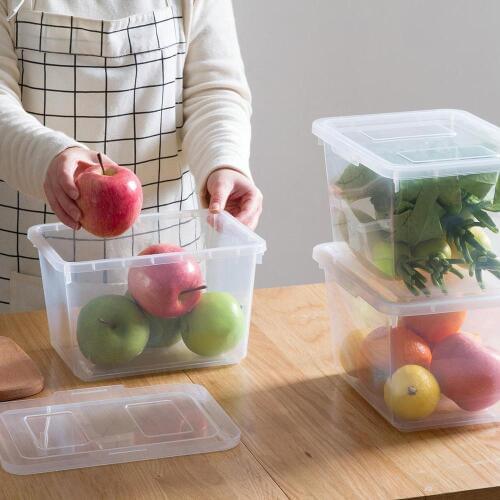 Transparent Storage Box With Cover Refrigerator Vegetables Fruit Preservation Seal Plastic Box Large Food Storage Container