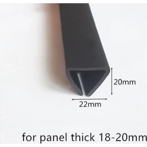 Rubber Sealing U Strip 20x22x20mm for 18 - 20mm thick Glass Metal Car Wood Panel Board Edge Encloser Shield Black