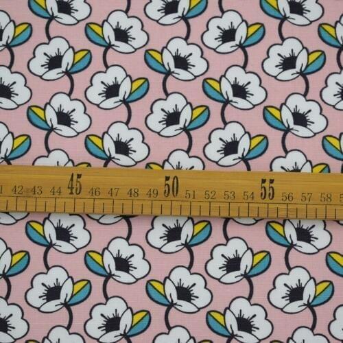 Pink bottom small flowers reactive dyeing natural cotton fabric for dress suits christmas fabrics patchwork tissu telas tecido