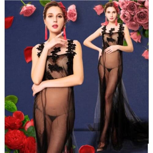 Summer Fashion maternity Sexy Lace Floral pregnancy long dress photography clothes for pregnant women