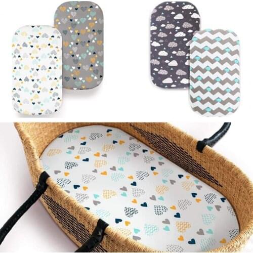 Baby Kids Bassinet Sheet Floral Print Removable Bassinet Pad Cover Baby Toddler Diaper Change Bassinet Sheets Mattress Pad Cover