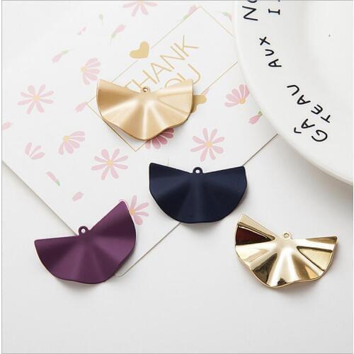 10pcs Alloy plating color protection Geometric fan earrings earrings pendant DIY handmade materials