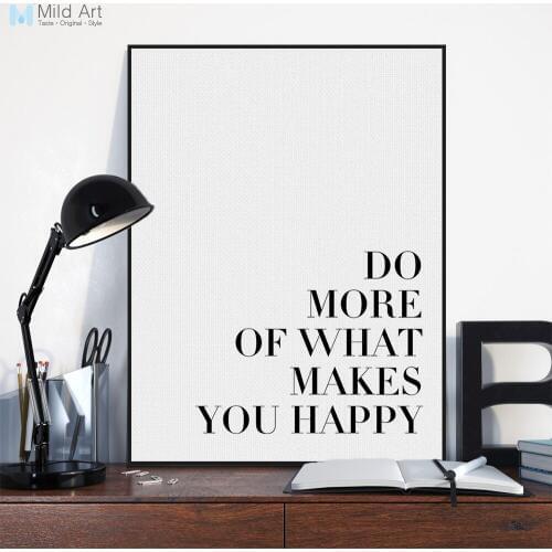 Modern Minimalist Black White Motivational Typography Quotes Art Print Poster Wall Picture Living Room Canvas Painting Home Deco