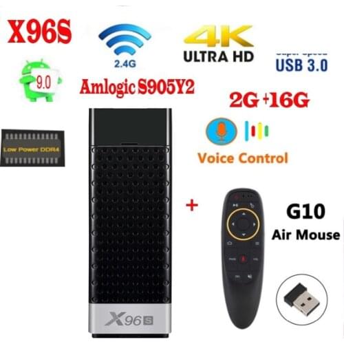 X96S tv stick android 9.0 amlogic s905Y2 H.265 2.4/5G WIFI Bluetooth4.2 optional g10/mx3 voice air mouse x96s mini pc