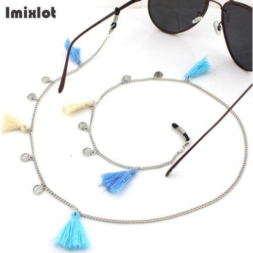 Vintage Coin Pendant Eyeglass Chains with Tassels Metal Sunglasses Reading Glasses Chain Eyewears Cord Holder Neck Strap Rope