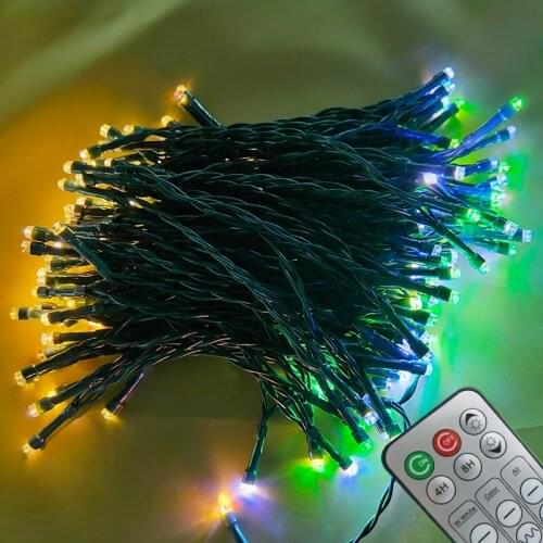 Outdoors Waterproof String Light Remote 15M 100LED 8 Modes For Gardens Wedding Party Valentines Christmas Tree Homes Decoration
