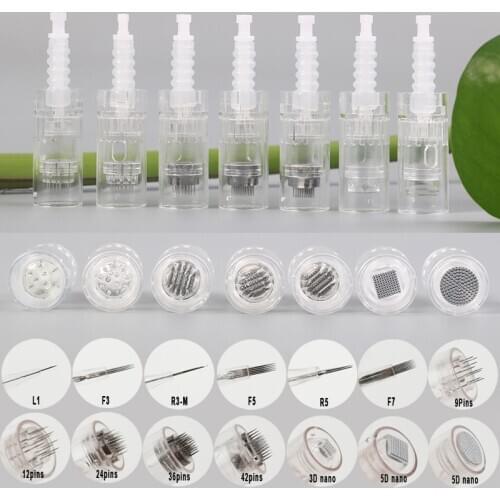 20pcs Derma Pen Dr.Pen Bayonet Cartridge Needle Replacement For drpen E30 M5 M7 N2 A6 Microneedles 12 24 36 42Pin Nano MTS PMU