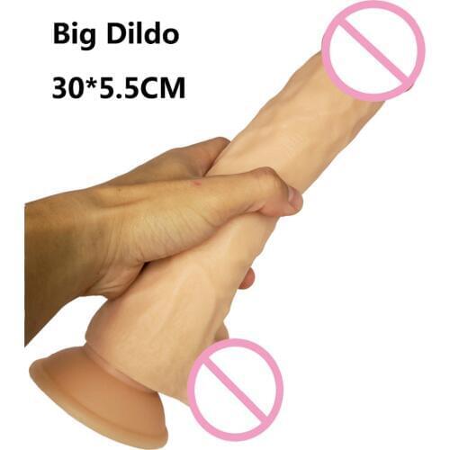 30*5.5CM Realistic Big dildo with suction cup huge dildo artificial soft penis large dick sex toy for women lesbian masturbate
