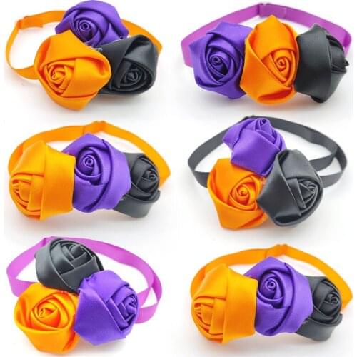 50/100 Pcs Cute Flower Dog Bow Ties Halloween Holiday Pet Dog Accessories For Small Medium Dog Cat Bow Tie Collar Pet Supplies