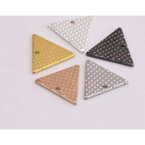 7.5mm equilateral geometric triangle single embossed copper pendant DIY handmade material pendant copper jewelry accessories