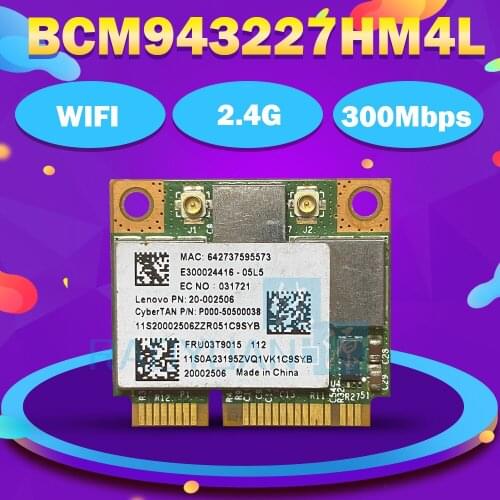 Broadcom Bcm943227hm4l Bcm43227 Half Mini Pci-e Wireless Wifi Card for ibm Z370 Z570 Z475 B475 M71Z laptop