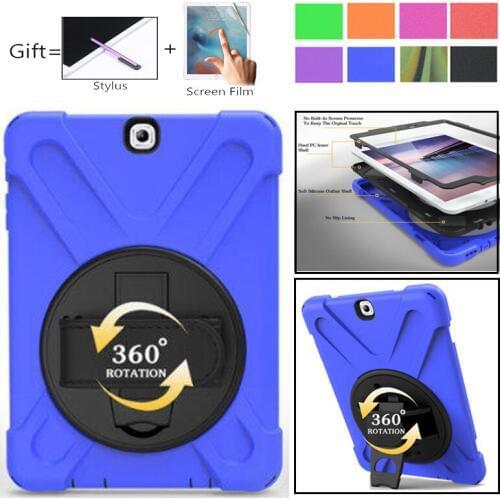 Case For Samsung GALAXY Tab S2 8.0 SM-T715 T710 T715 T713 T719 Kids Heavy Duty Protector Cover Rotating Stand Hand Strap Fundas